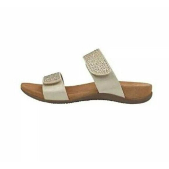 Easy Spirit Womens Abaft Leather Open Toe Casual Slide Sandals, Beige, Size 11M - Picture 4 of 4